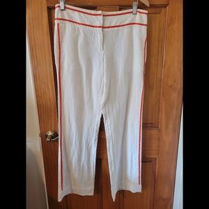 Iceberg White Pants with Red Trim